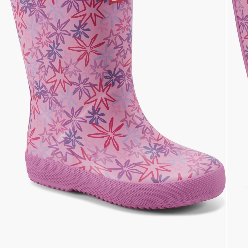 Hunter Kids Purple Star Pattern Rain Boots - Picture 2 of 8
